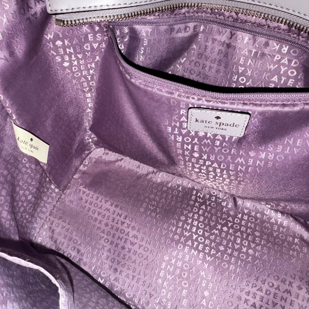 Kate Spade New York Tote Bag Handbag Shoulder Bag Purse Grey Lilac $329 - Picture 5 of 11